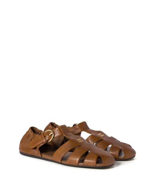 Miu Miu Brown Allacciate Nappa Aviator