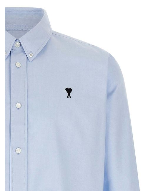 AMI Blue 'Ami De Coeur' Shirt for men