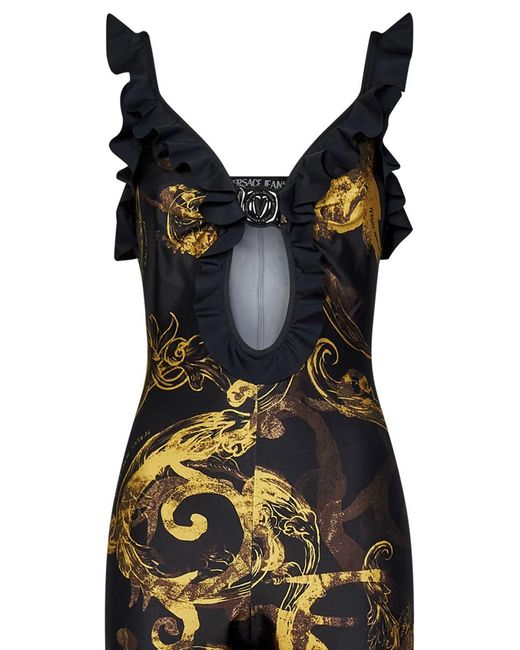 Versace Black Watercolour Couture Jumpsuit