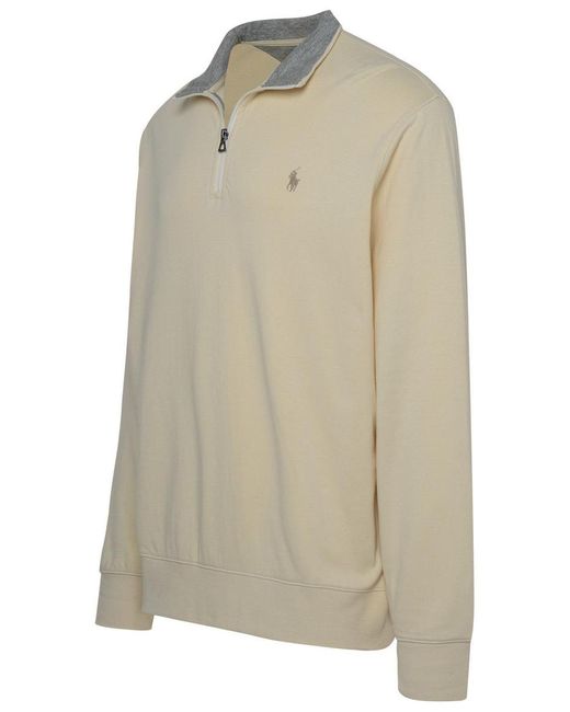 Polo Ralph Lauren Natural Ivory Cotton Blend Sweatshirt for men