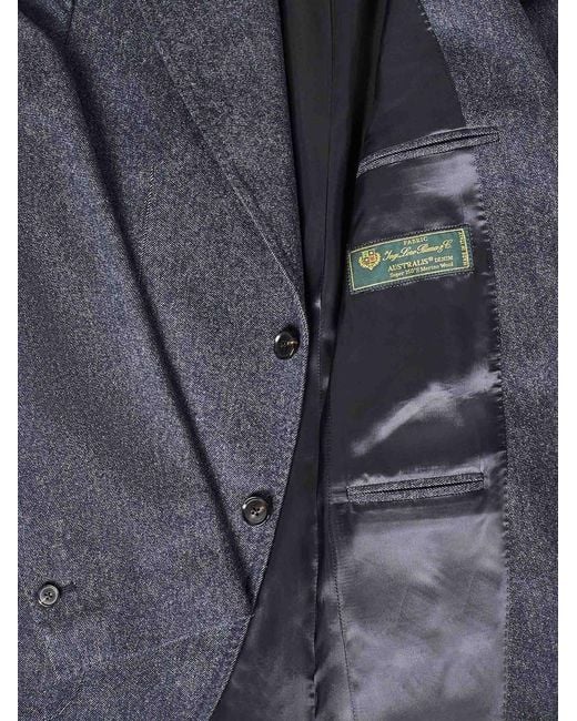 Franzese Collection Blue Franzese Napoli Stefano De Martino Model Blazer for men