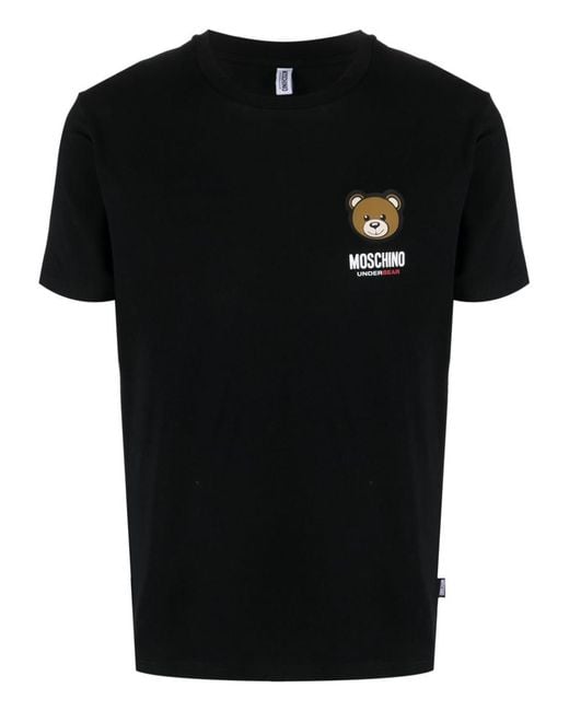 Moschino Black Underwear Leo Teddy-print T-shirt