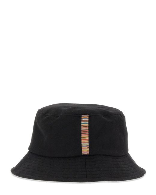 Paul Smith Black "signature Stripe" Bucket Hat for men