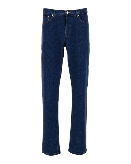 A.P.C. Blue Medium Waist Slim Fit Jeans In Cotton Man for men
