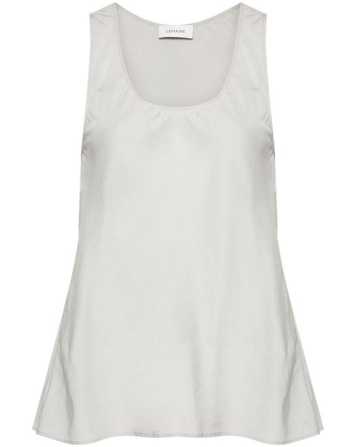 Lemaire White Scoop Tank Top