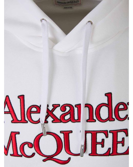 Alexander McQueen White Cotton Logo Sweatshirt for men