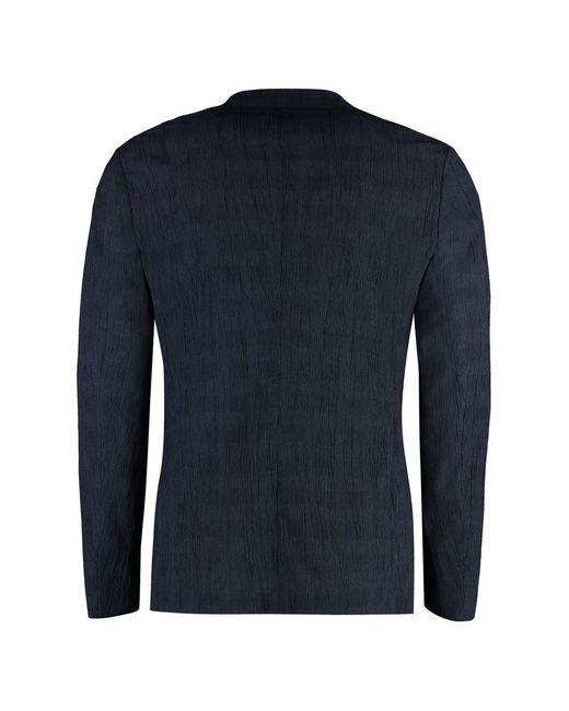 Emporio Armani Blue Single-Breasted Blazer Jacket for men