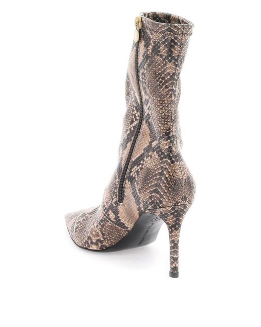 Stella McCartney Brown Python Print Ankle Boots