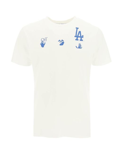 Off-White LA Dodgers ロゴ コットンフーディー Off-White c/o Virgil Abloh Los Angeles Dodgers T-shirt X Mlb