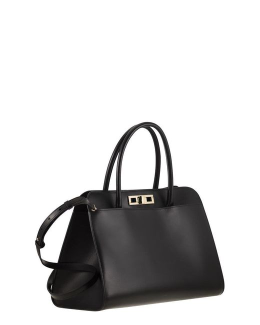 Fabiana Filippi Black Large Handbag With Metal Accessory