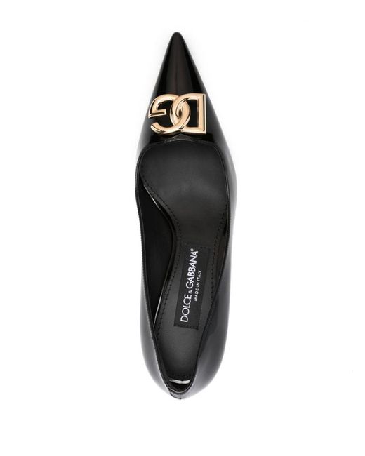 Dolce & Gabbana Black Leather Pointy-Toe Pumps