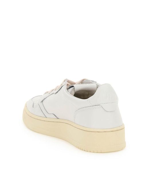 Autry White Leather Medalist Low Sneakers for men
