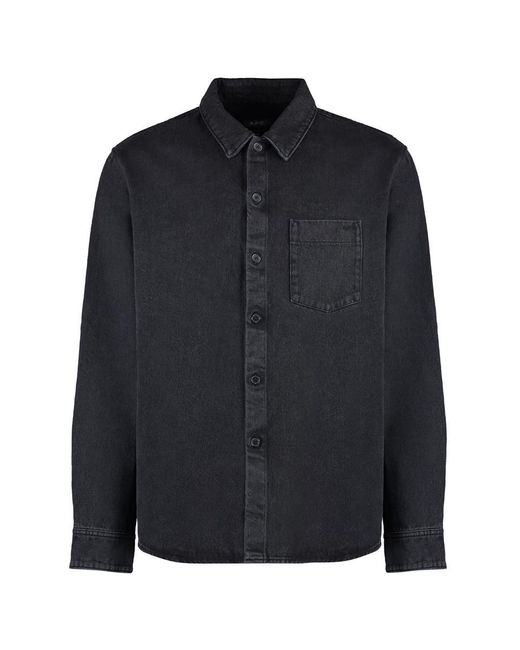 A.P.C. Black Vittorio Overshirt for men