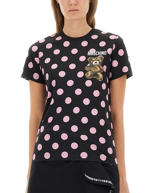 Moschino Black "Teddy Polka Dots" T-Shirt