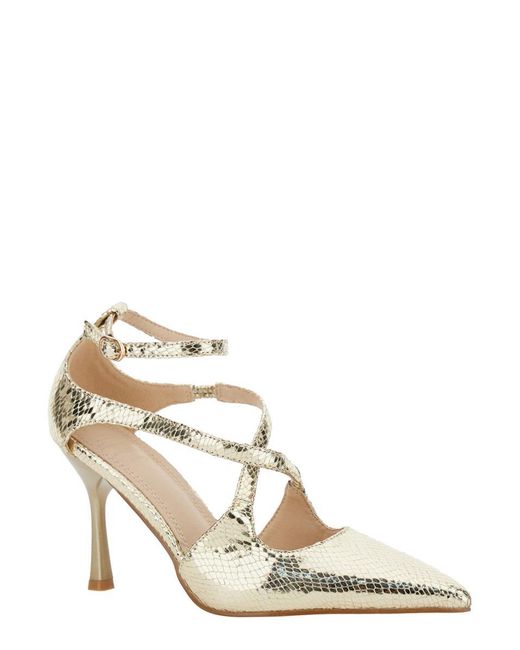 Twentyfourhaitch Metallic Patent Leather Stiletto Mules