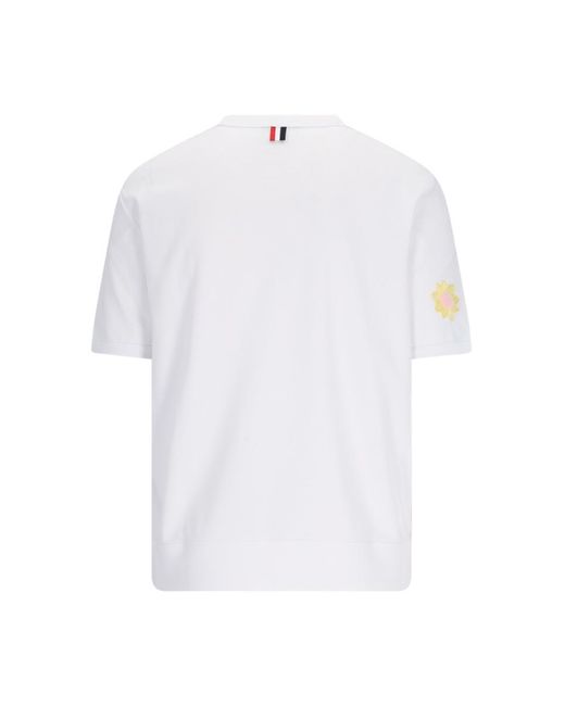Thom Browne White Logo T-shirt for men