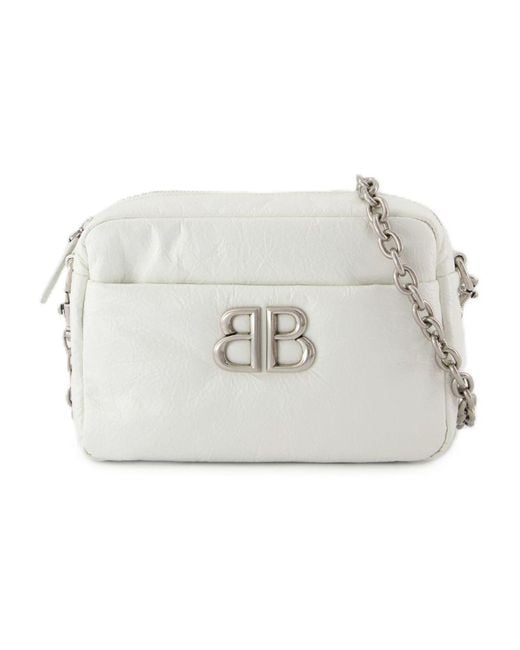 Balenciaga White Monaco Camera Xs Shoulder Bag