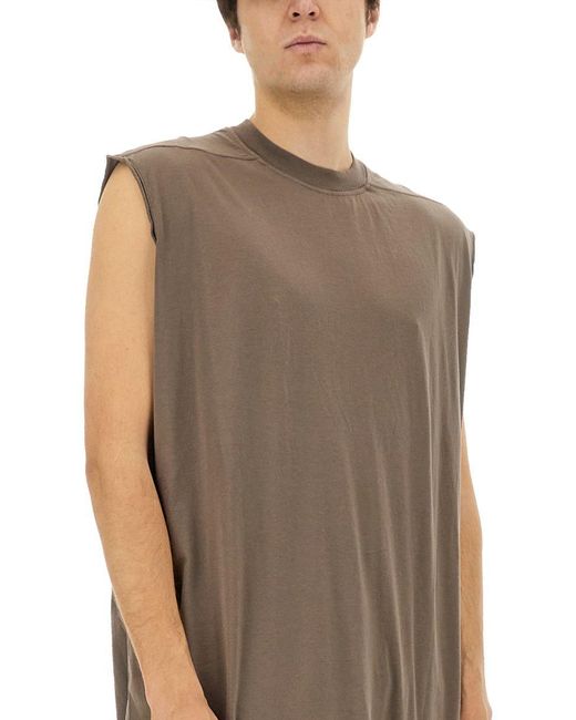 Rick Owens Natural Oversized Cotton T-Shirt With Relaxed Fit for men