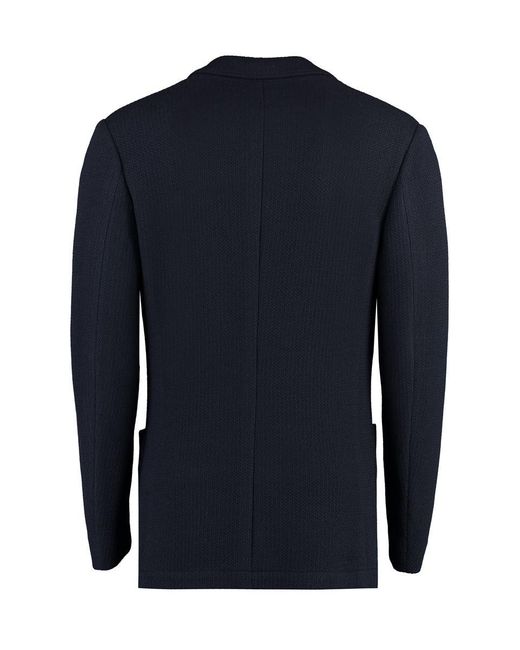 Canali Blue Single-breasted Wool Jacket for men