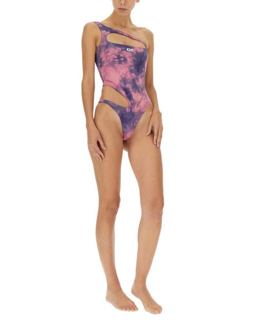 Off-White c/o Virgil Abloh Multicolor One Piece Swimsuit With Logo