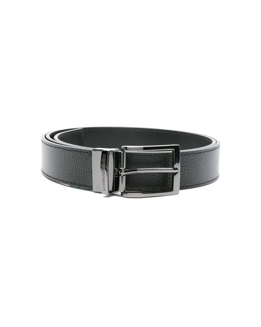 Emporio Armani Black Belts for men