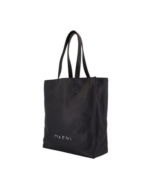 Marni Black Museo Soft New Large Shopper Bag