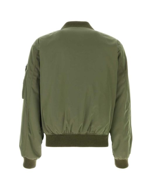 Prada Green Nylon Bomber Jacket for men