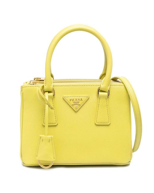 Prada Galleria Saffiano Leather Mini-bag in Yellow