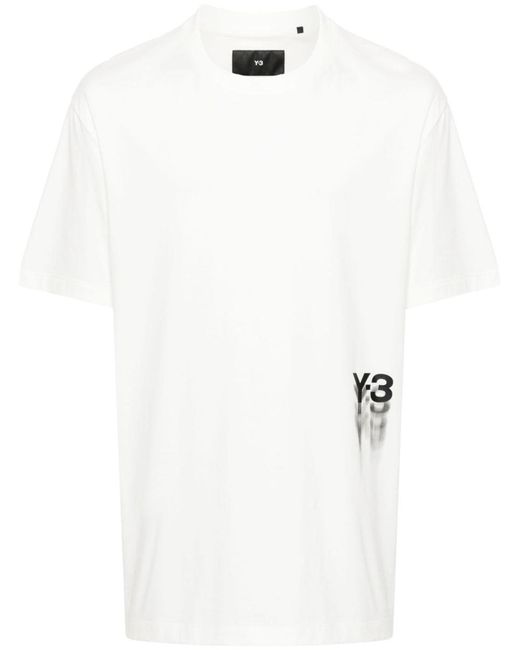 Y-3 White Gfx Ss Cotton T-shirt for men