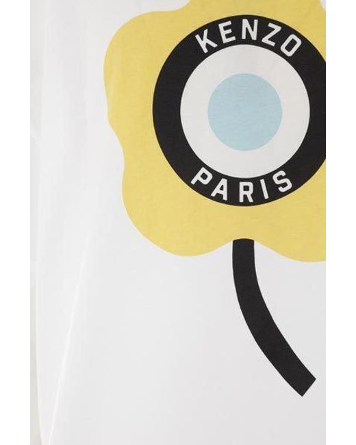 KENZO White Oversized T-Shirt With Contrasting Logo Print