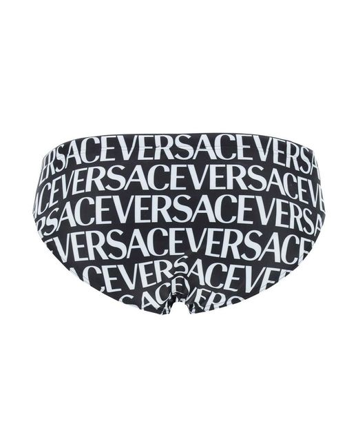 Versace Black Allover Swim Briefs for men