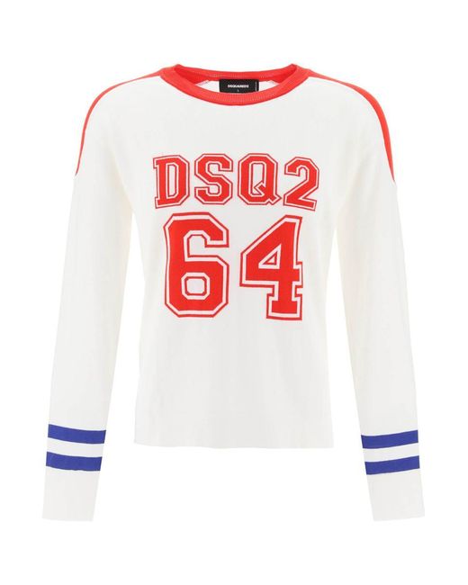 DSquared² White Dsq2 64 Football Sweater for men
