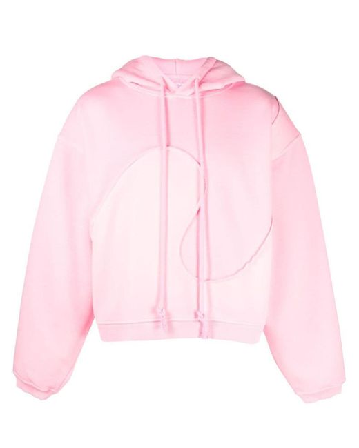 ERL Pink Swirl-panelled Drawstring Fleece Hoodie for men
