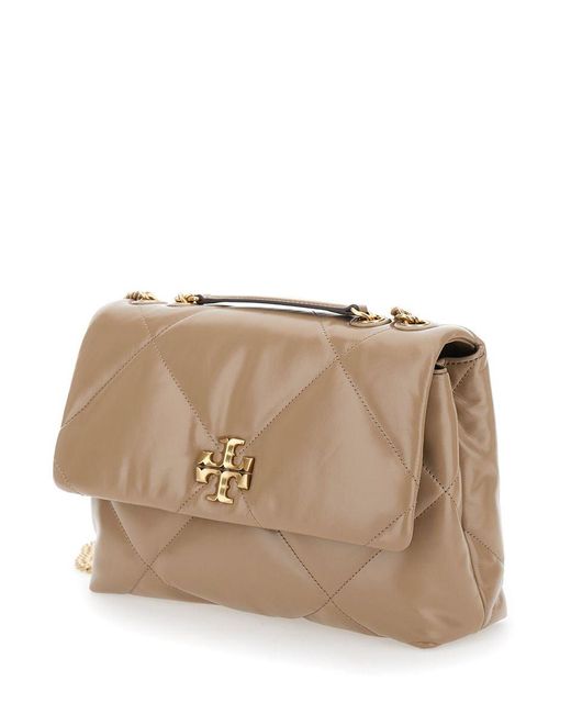 Tory Burch Natural Camel Leather Shoulder Bag