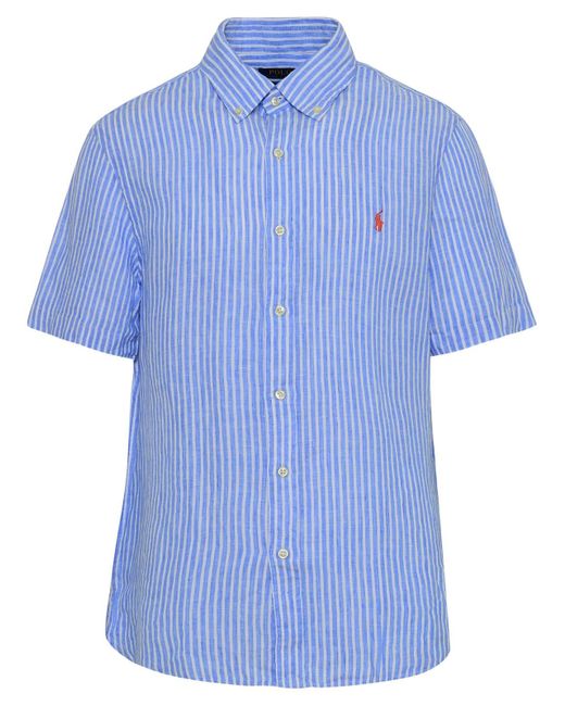Polo Ralph Lauren Two-tone Linen Shirt in Light Blue (Blue) for Men ...