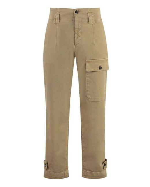 Pinko Natural Globo Stretch Cotton Cargo Trousers