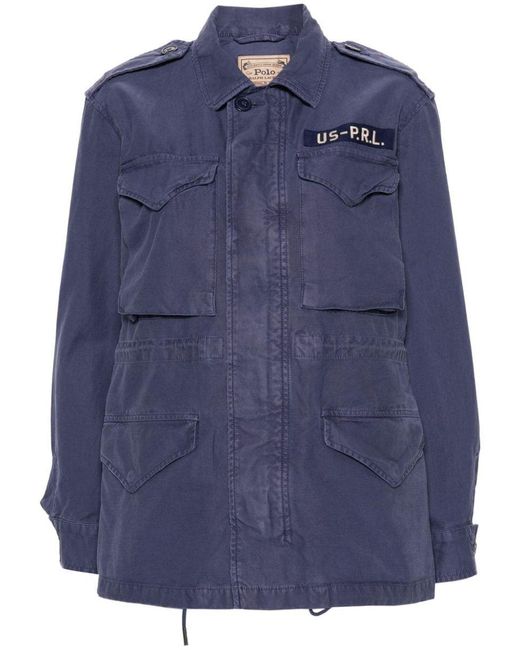 Ralph Lauren Blue Field Flap-pocket Regular-fit Cotton Jacket