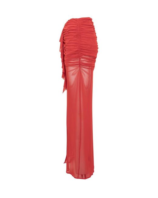 De La Vali Red Tiramisu Skirt