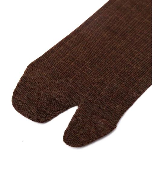 Maison Margiela Tabi Cotton-blend Socks in Brown for Men Mens Clothing Underwear Socks 