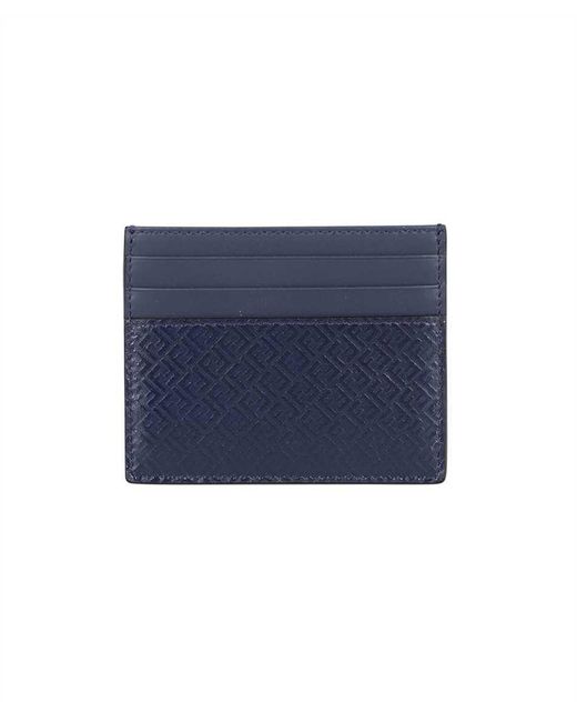 Fendi Blue Leather Card Holder for men
