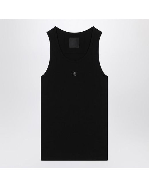 Givenchy Black Cotton Tank Top With Logo