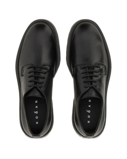 Hogan Black H673 Smooth Leather Derby Shoes for men