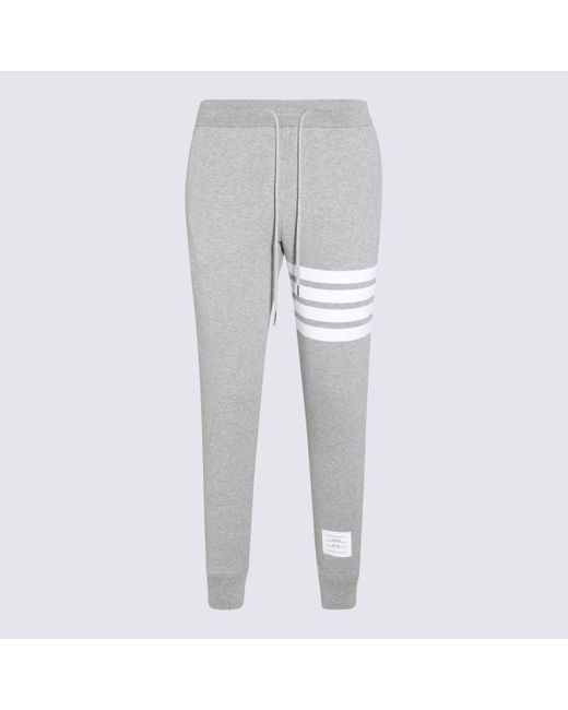 Thom Browne Gray Light Cotton 4Bar Track Pants