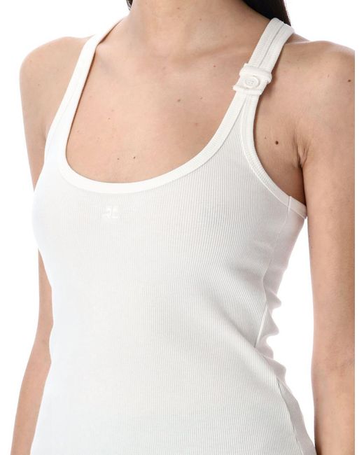 Courreges White 90's Rib Tank Top