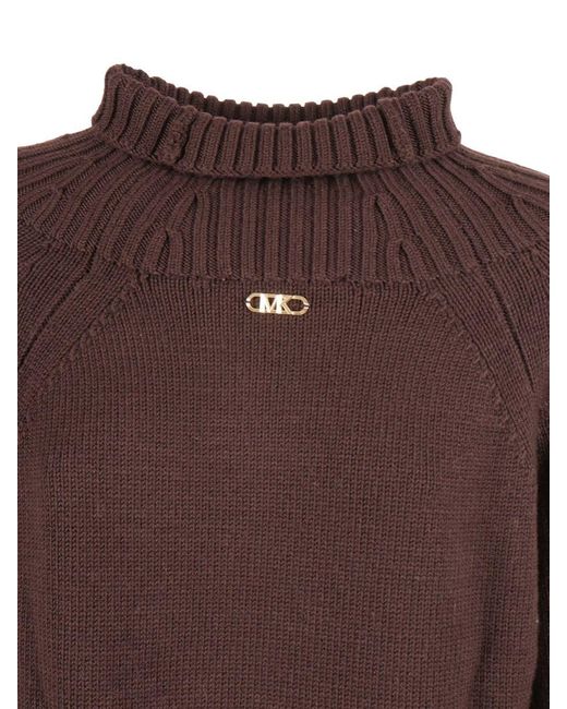 Michael Kors Brown Solid Tnk Easy Sweater