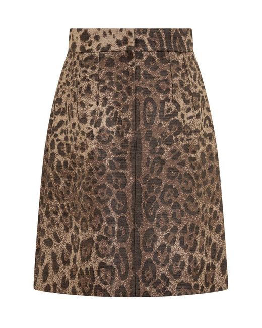 Dolce & Gabbana Brown Leopard Skirt