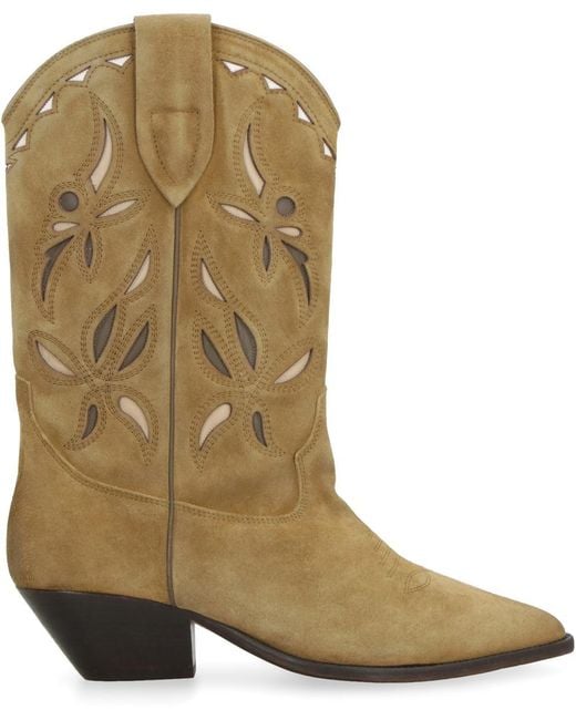 Isabel Marant Natural Duerto Suede Ankle Boots