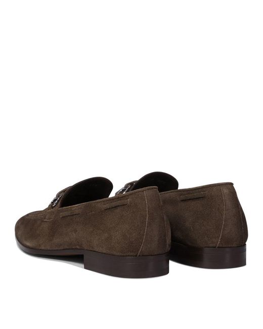 Ferragamo Brown Classic Suede Loafers & Slippers for men