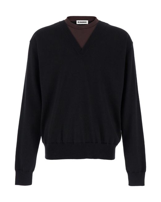 Jil Sander Black And Double-Neck Sweater for men