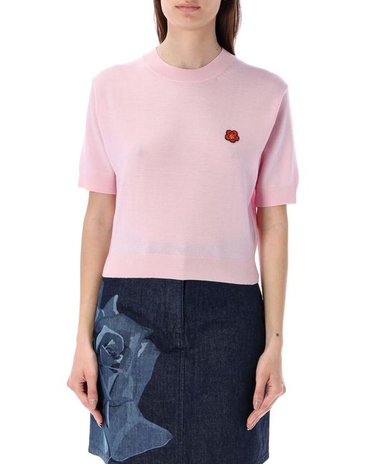 KENZO Pink Boke Crest Short Sleeve Jumper